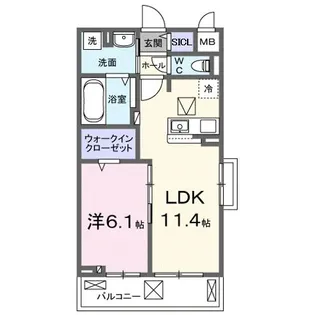 岡アパート(028570001)【1階】の間取り