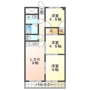 リパルティーレ津新町【3階】の間取り