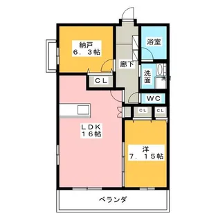 アズール【1階】の間取り