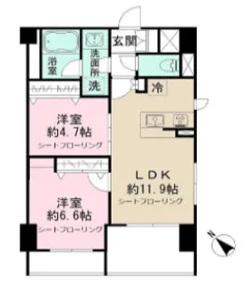 モクシオン イナギ【1階】の間取り