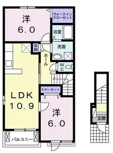 マ・シェリーミントA【2階】の間取り