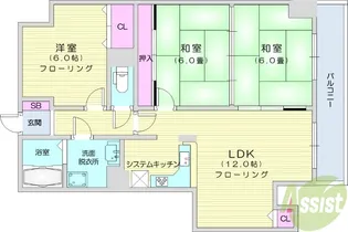チサンマンション南仙台駅前【2階】の間取り