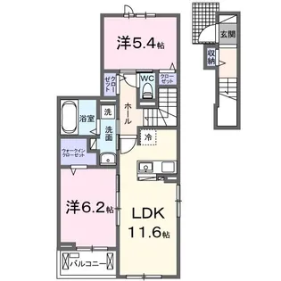 リバーサイド西山【2階】の間取り