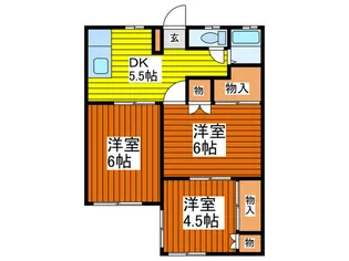 メゾンドール新井B棟【1階】の間取り