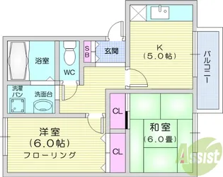 レジデンス愛子【2階】の間取り