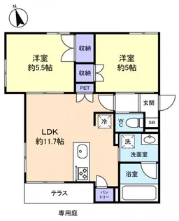 ネプトゥーヌス【1階】の間取り