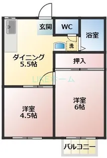 ハイツ梨花【2階】の間取り