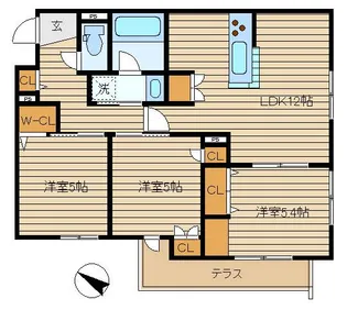 レア・オリナ【1階】の間取り