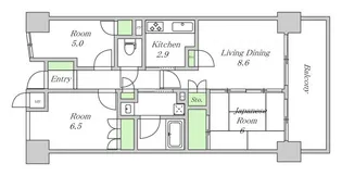 コスモあべの坂ガーデンズ【2階】の間取り