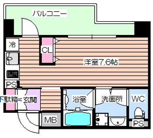 プリエ南森町【9階】の間取り