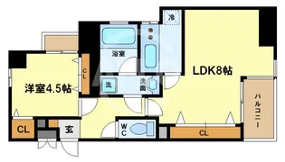 キャピトル靱本町【3階】の間取り