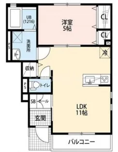 クレール東大宮【1階】の間取り