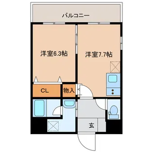 ハピネス鶴崎【3階】の間取り