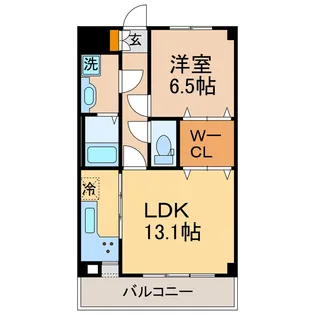 1LDKの間取り画像