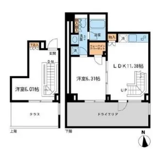 レジデンス白金コローレ【1階】の間取り