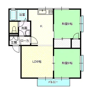 岡山県玉野市田井5【アパート】の間取り