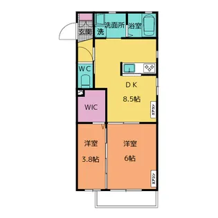 コーポみえ高角【1階】の間取り