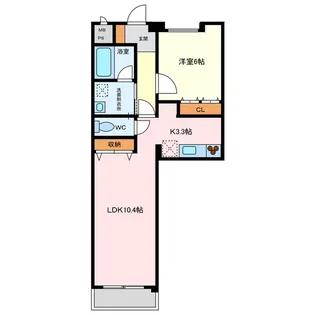 ロワイヤル卯坂【1階】の間取り