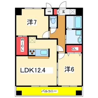 グレイスハイツ東中通タワー【12階】の間取り