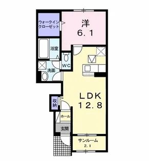 千葉県茂原市大芝【アパート】の間取り