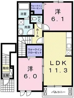 広島県広島市佐伯区五日市町大字下河内【アパート】の間取り