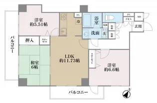 ワコーレ富岡【6階】の間取り