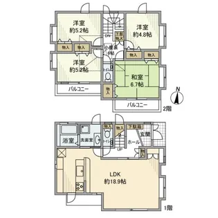 東京都府中市南町2【一戸建】の間取り