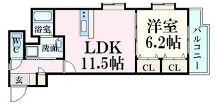 ベリーノ竹屋町【4階】の間取り