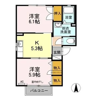 パストラル春岡 A棟【2階】の間取り