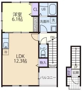 ERSA GARDEN B【2階】の間取り