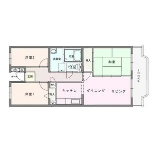 神奈川県小田原市栢山【マンション】の間取り