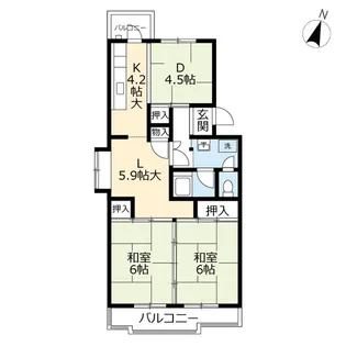 UR枝光【2階】の間取り