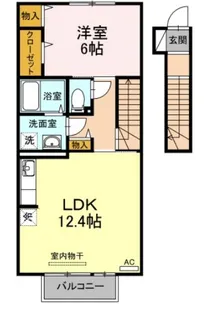 1LDKの間取り画像