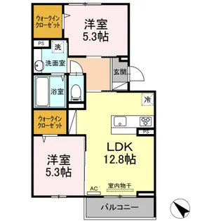 D-room寺家駅前B棟【1階】の間取り