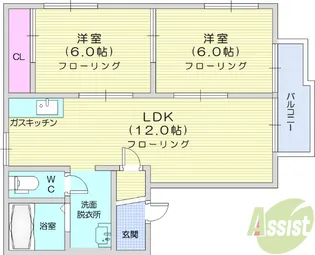 エルディム2A【2階】の間取り