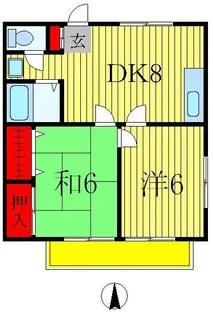 ゆあさコーポ【1階】の間取り