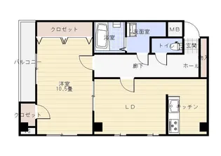 1LDKの間取り画像