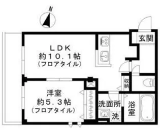 アゼリアガルテン上用賀【1階】の間取り