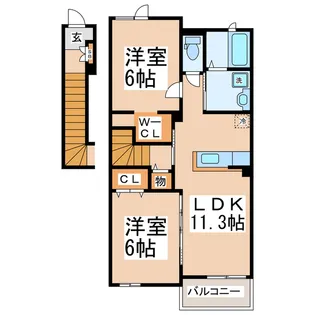 サンセマム菊陽III【2階】の間取り