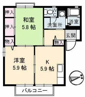 サングリーン A棟【2階】の間取り