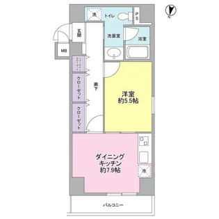 池之端加茂ビルB【5階】の間取り