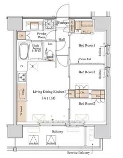 東京都江東区木場6【マンション】の間取り