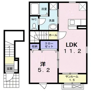 フローレンス 富岡【2階】の間取り