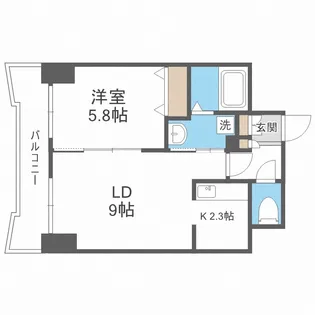 ティアラ中島公園ウエストサイド【14階】の間取り