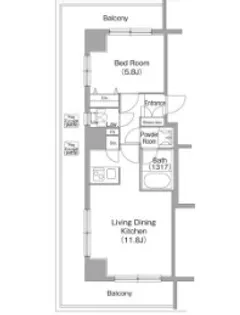 コンフォリア白金高輪【10階】の間取り