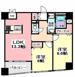 BECK EAST【7階】の間取り
