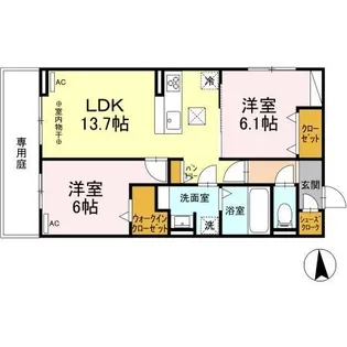 パークヴィラ清水【1階】の間取り