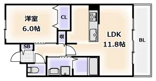 サンヴァリエあべの阪南【12階】の間取り