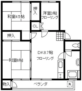 烏山北住宅24号棟【5階】の間取り