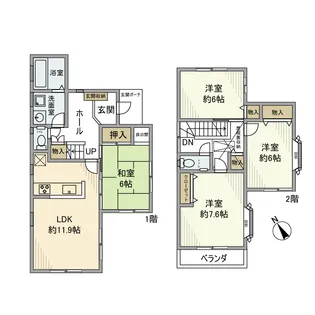 埼玉県蕨市塚越7【一戸建】の間取り